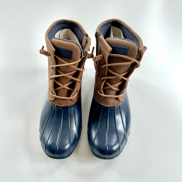 New Womens 7 Sperry Top-Sider Sweetwater Brown/Navy Duck Boots STS98305 - Picture 3 of 14